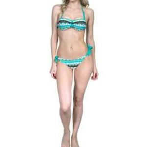 Blue tribal push up bikini NWT